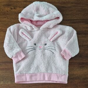 George Girls Pink Fuzzy Easter Bunny Sweater Size 6-12M
